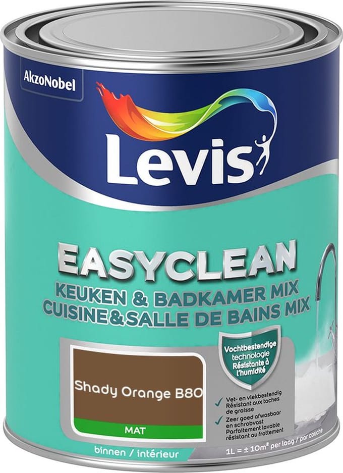 Levis - Easyclean Keuken & Badkamer Mix - Shady Orange B80 - Mengverf - 1 L