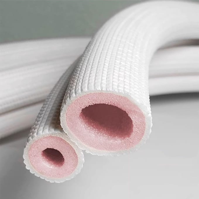 Isolatieslang Rubberen Schuim Dubbele Buis voor Airco en Verwarming (10x6mm)