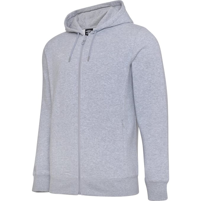 Umbro Heren Club Leisure Full Zip Hoodie (Grijs gemêleerd/wit)