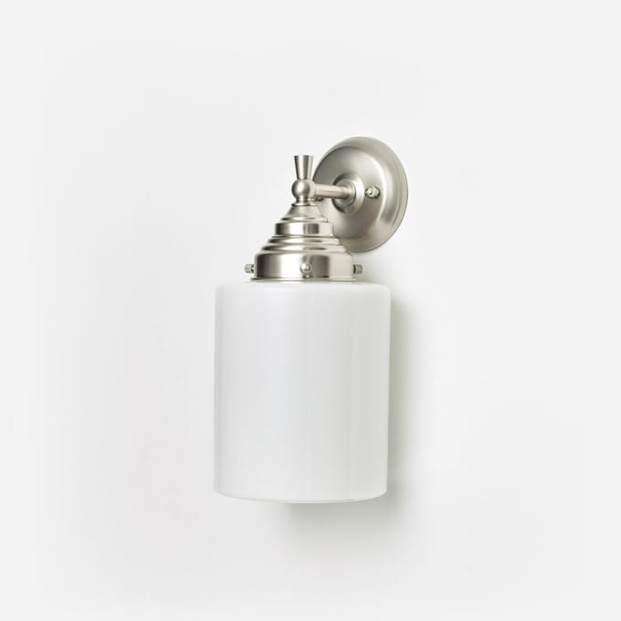Wandlamp Strakke Cilinder Royal Matnikkel - Art Deco Trade
