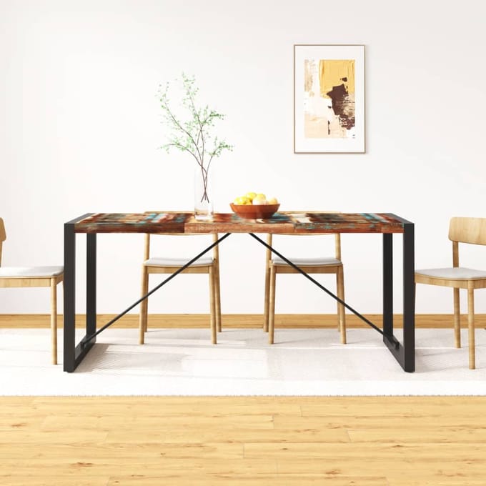 vidaXL - Eettafel - 180 - cm - massief - gerecycled - hout