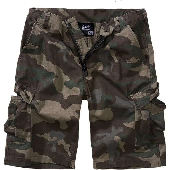 Brandit - BDU Ripstop darkcamo Kinder Cargo Korte broek - Kids 146/152 - Groen