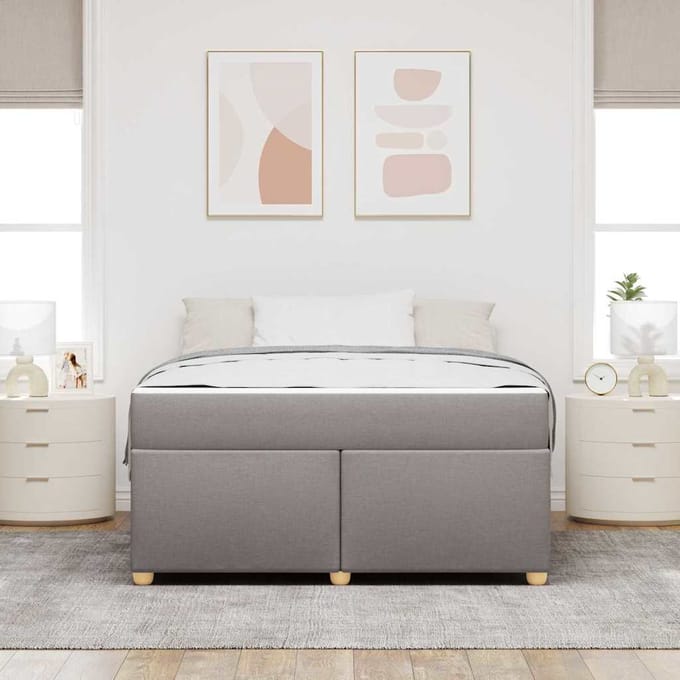vidaXL - Bedframe - Taupe - 140 - x - 200 - cm - Stof