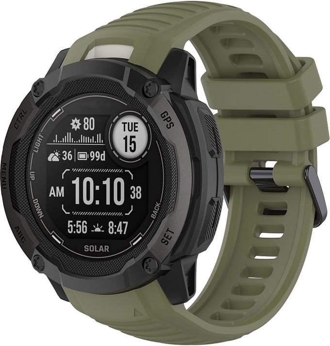 Siliconen bandje - geschikt voor Garmin Instinct 2X (Solar) - groen
