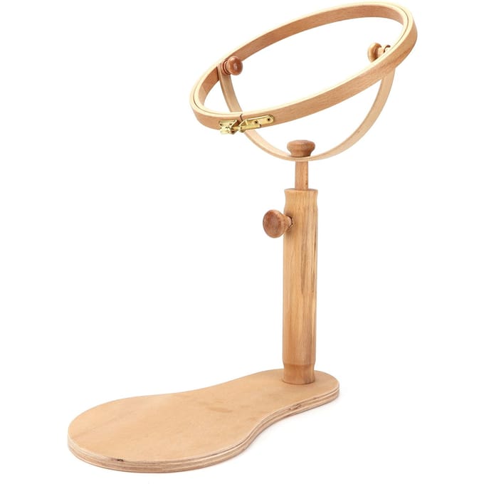 Support de Broderie Portable Réglable en Bois Support de Bureau pour Cadre de Broderie beige