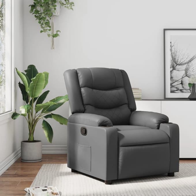 vidaXL - Fauteuil - verstelbaar - kunstleer - grijs