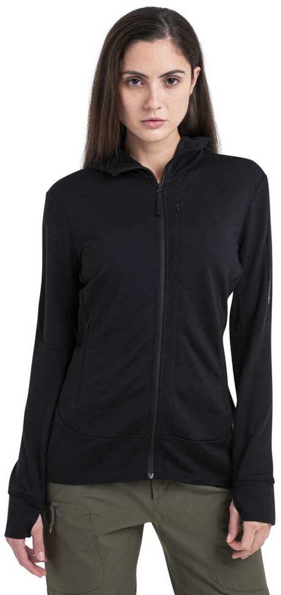 Icebreaker Merino 260 Quantum Iv Sweatshirt Met Rits Zwart M Vrouw
