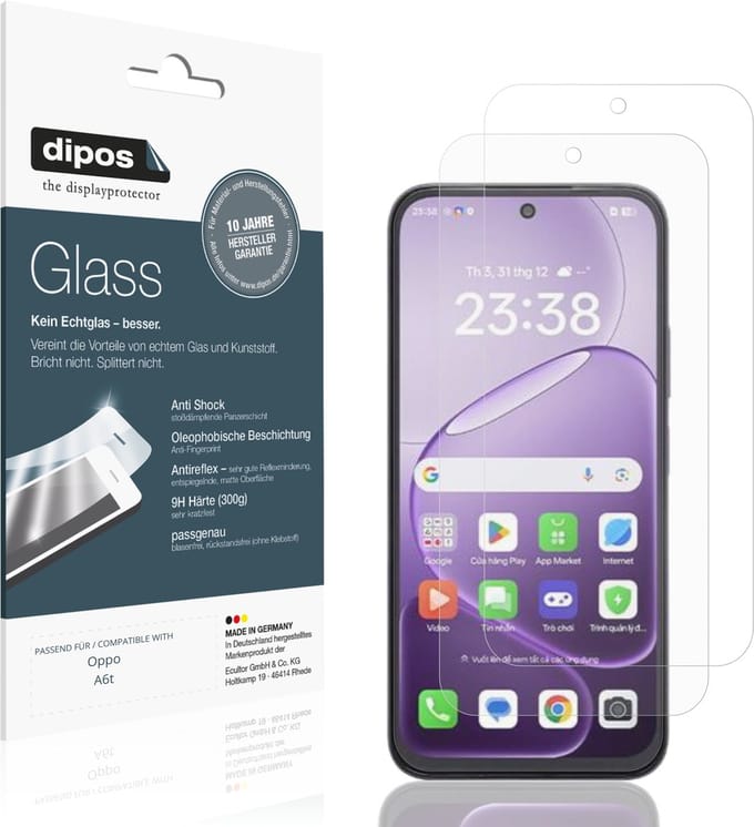 dipos – 2x Matte Pantserfolie geschikt voor Oppo A6t | 9H Screenprotector