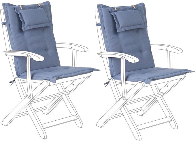 MAUI - Zitkussen set van 2 - Blauw - 40 x 54 cm - Polyester