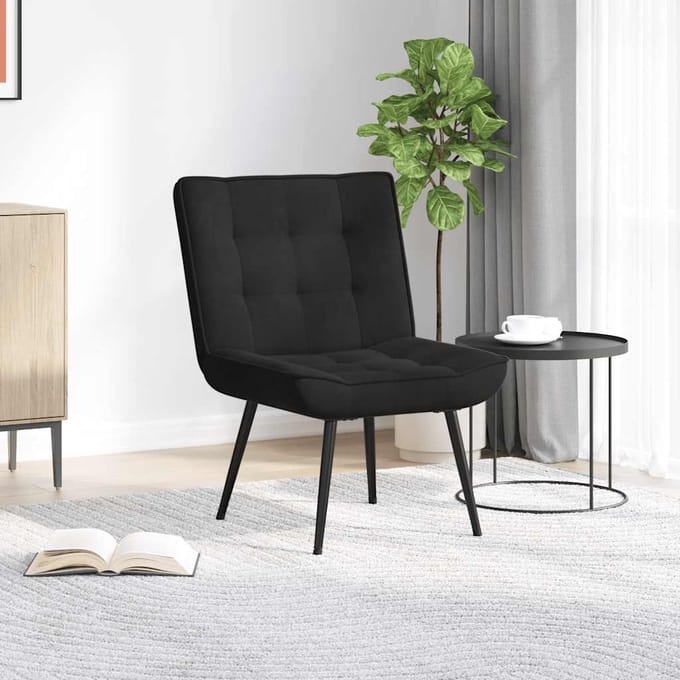 vidaXL - Relaxstoel - 64x74x84 - cm - fluweel - zwart