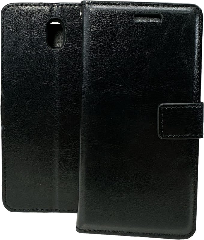 Portemonnee Book Case Hoesje Geschikt voor: Nokia 1 Plus - Zwart