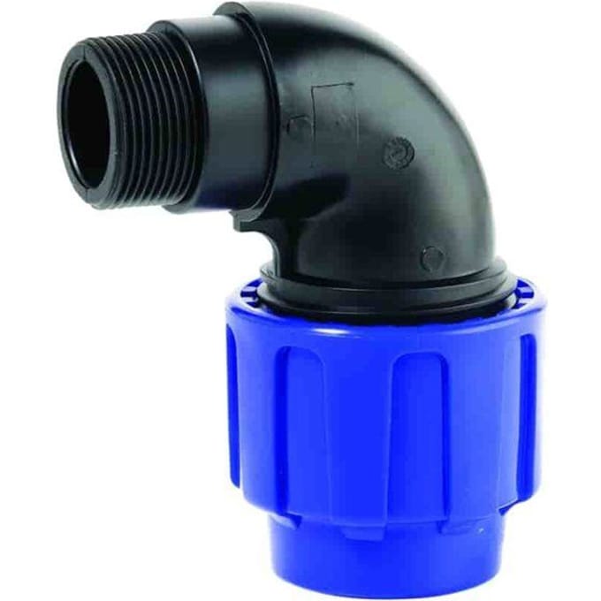 Raccord PE - CEPEX - Coude 90° 20 mm x 1/2 - Polypropylène - Compression - PN10 Eau potable