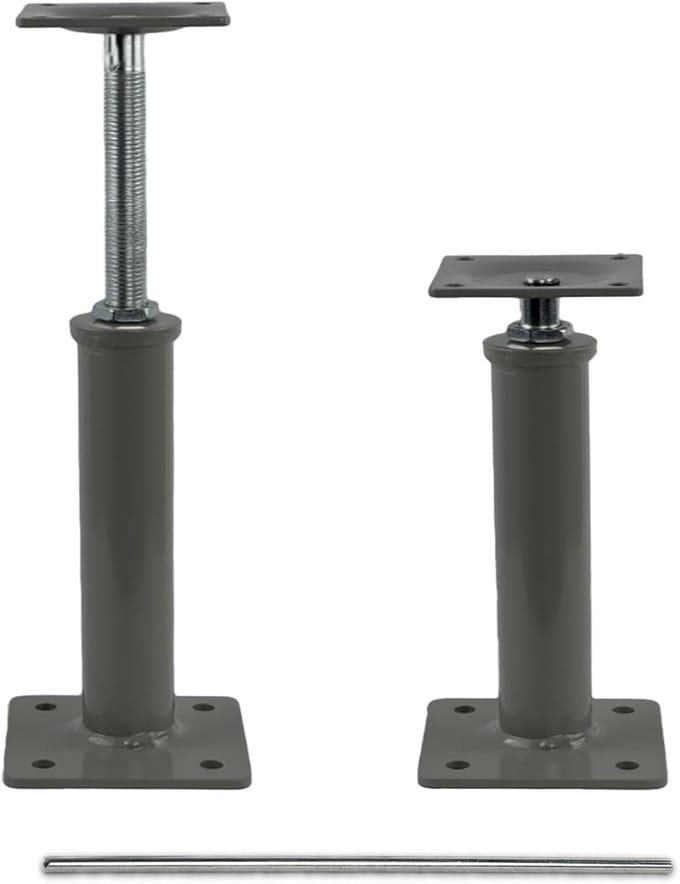 Verstelbare Vloerkrikken - Steunpalen Set - Structurele Ondersteuning - Zware Belasting - 118 tot 16 Inch - Cement Grijs