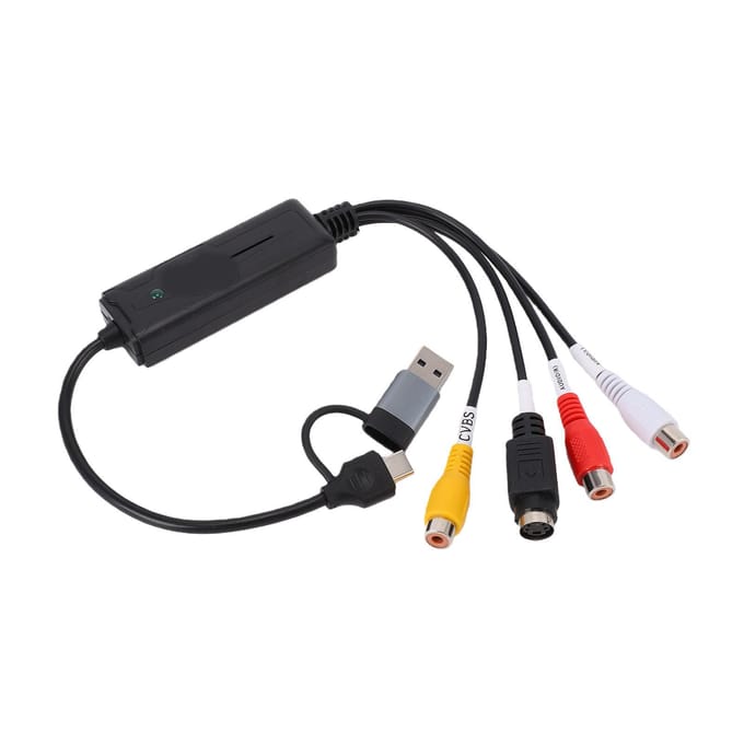 Geluid Video Grabber Opnamekaart AV S-Video naar USB2.0 Type C Geluidsoverdracht Grabber voor Onderwijs