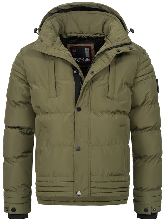 Alessandro Salvarini heren winterjas AS-281 met teddyvoering en afneembare capuchon