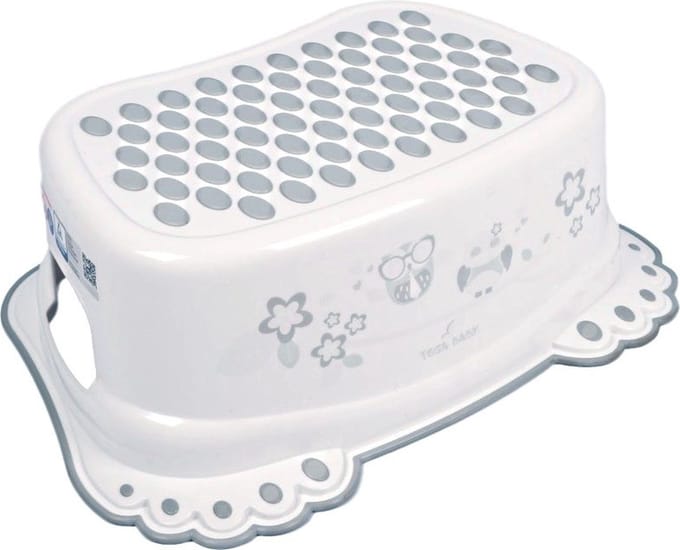 TEGA Kinderkrukje anti-slip uil wit 31x22x14 cm - Opstapje