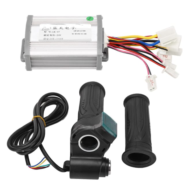 24V 1000W Fiets Geborstelde Motor Controller met Draaigashendel Sleutels Elektrische Fiets black