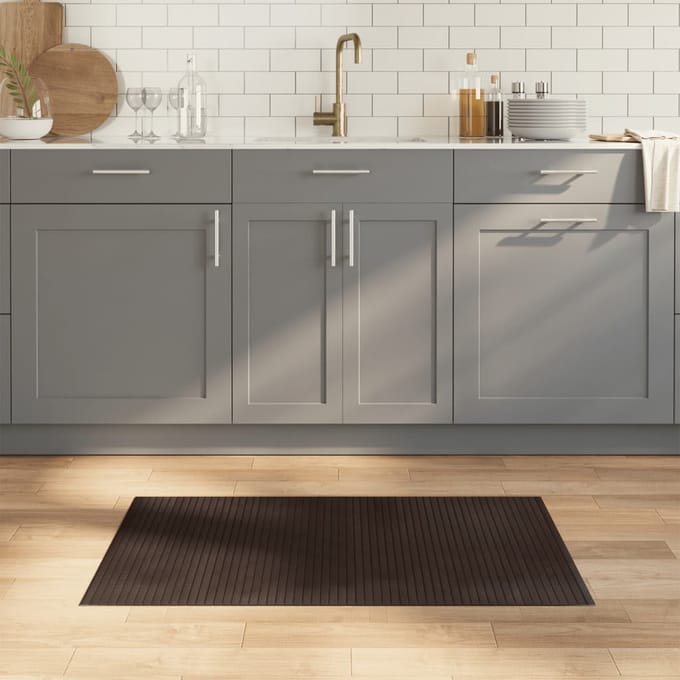 vidaXL - Vloerkleed - rechthoekig - 60x100 - cm - bamboe - donkerbruin
