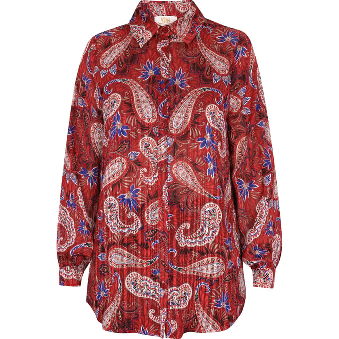 usha Blouse Dames Rood Veelkleurig