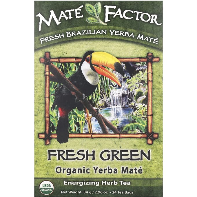 Yerba Maté Bio, Vert Frais, 24 Sachets de Thé, 84G (2.96Oz) beige