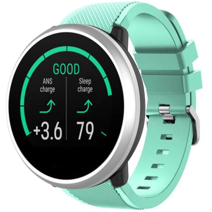 Polar Unite twill siliconen band (aqua)