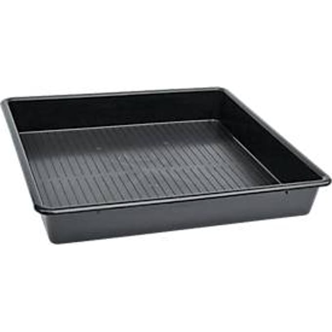Opvangbak voor kleine containers, met rooster, inhoud 99 l, polyethyleen, zwart