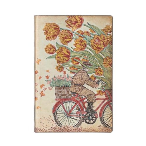Paperblanks flexis cahier, formaat 9,5 x 14 cm., uitvoering holland spring mini, gelinieerd