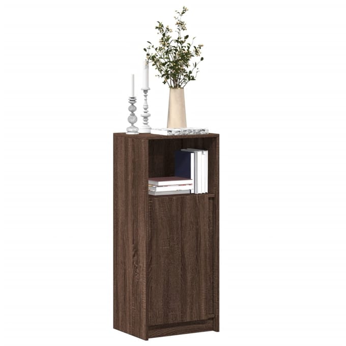 vidaXL - Dressoir - met - LED - 42,5x34x100 - cm - bewerkt - hout - bruin - eikenkleur