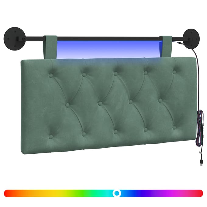 vidaXL - Hangend - hoofdbord - Zeegroen - Fluweel
