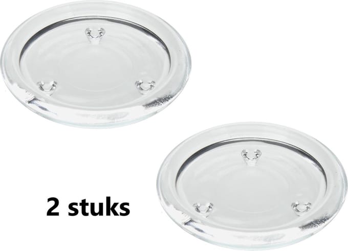 Kaarsplateau Glas - voor stompkaars - 10 cm per 2 stuks