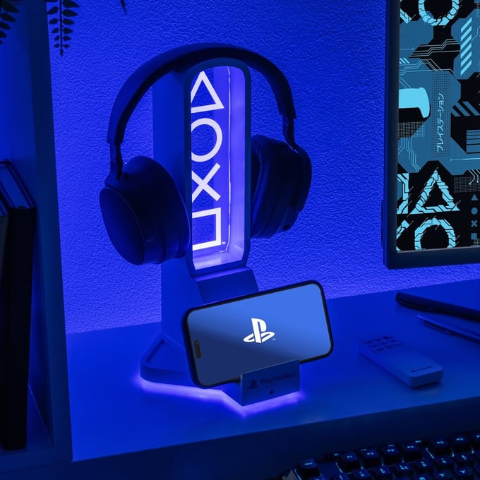 PlayStation 3-in-1 koptelefoonstandaard met RGB-verlichting – Paladone