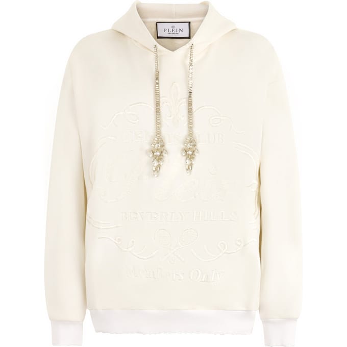 Washed Hoodie Tennis Club Crystals