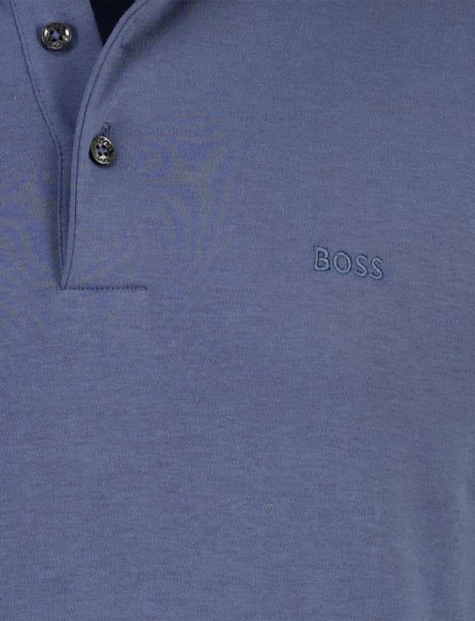 Blauw poloshirt Boss Black Pado jersey effen