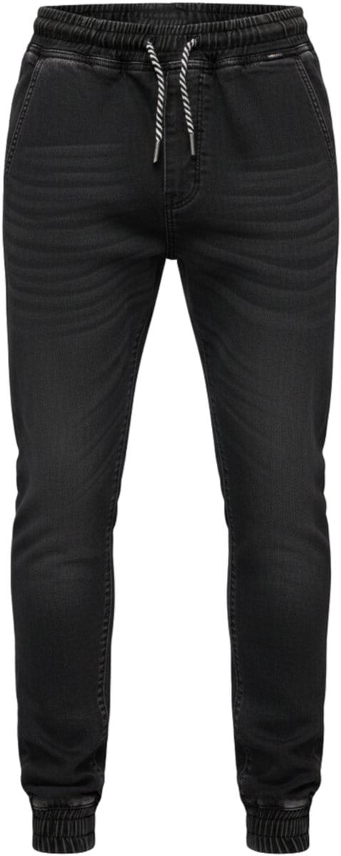 OMBRE Broek - Slim Fit - Katoen - Effen Zwart L