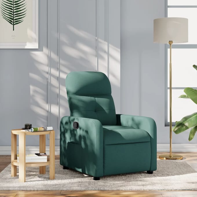 vidaXL Fauteuil verstelbaar stof donkergroen