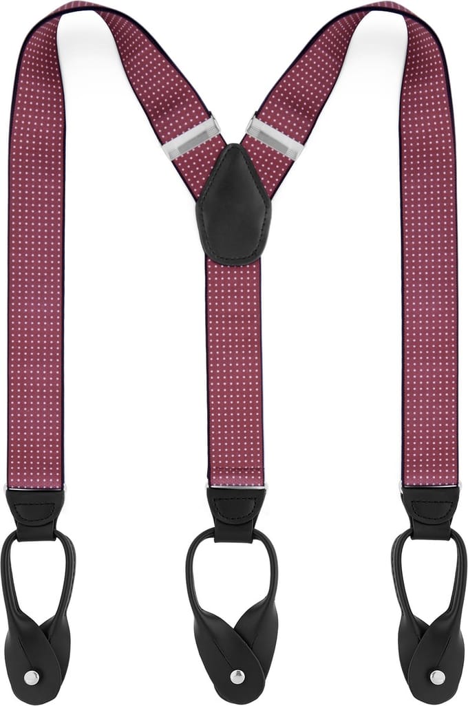 Brede Polkadot Bordeauxrode Splitknoop Bretels