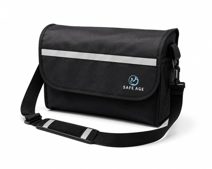 Safe Age® luxe rollatortas – waterdicht – afneembaar met draaglus – nylon – voor Safe Age rollator