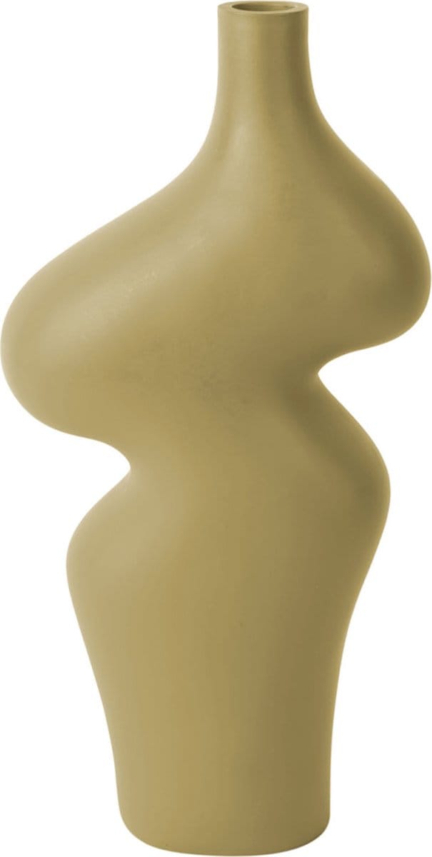 Present Time Vaas Organic Curves - Bruin - 15,5x8x30,5cm - Scandinavisch,Modern