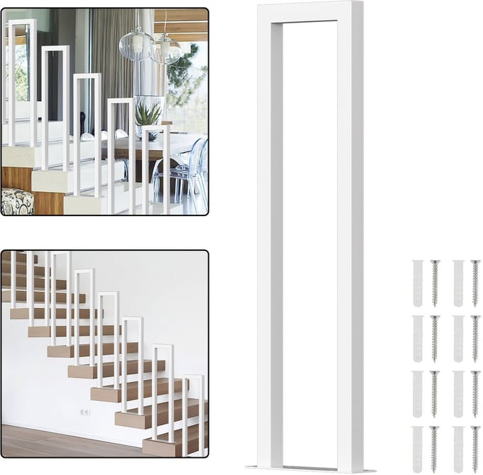 U-vormige trapleuning - Binnen en buiten gebruik - Wit - Ijzer - 75 cm
