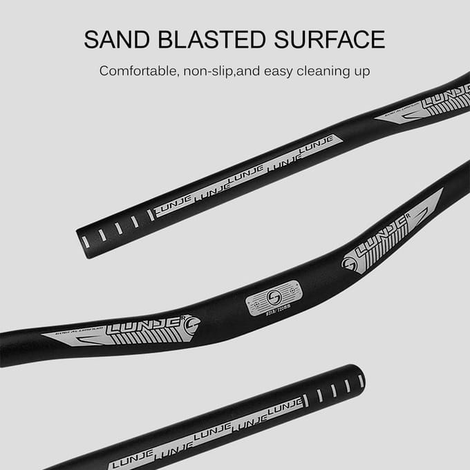 Fietsstuur Fiets Aluminiumlegering Stuur MTB Extra Lang Stuur Riser Bar 31.8x720mm black