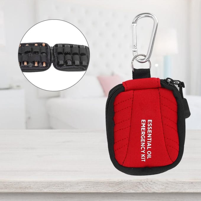 16 Sleuven Draagbare Neopreen Etherische Olie Fles Opbergtas Organizer Container pink