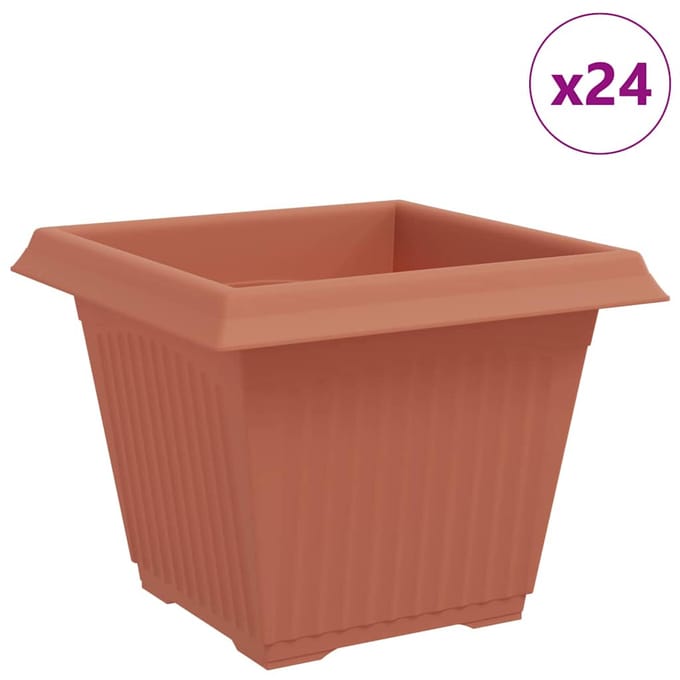 vidaXL - Vierkante - Bloempot - 24 - st - Baksteenrood - 28,5 - x - 28,5 - x - 22 - cm