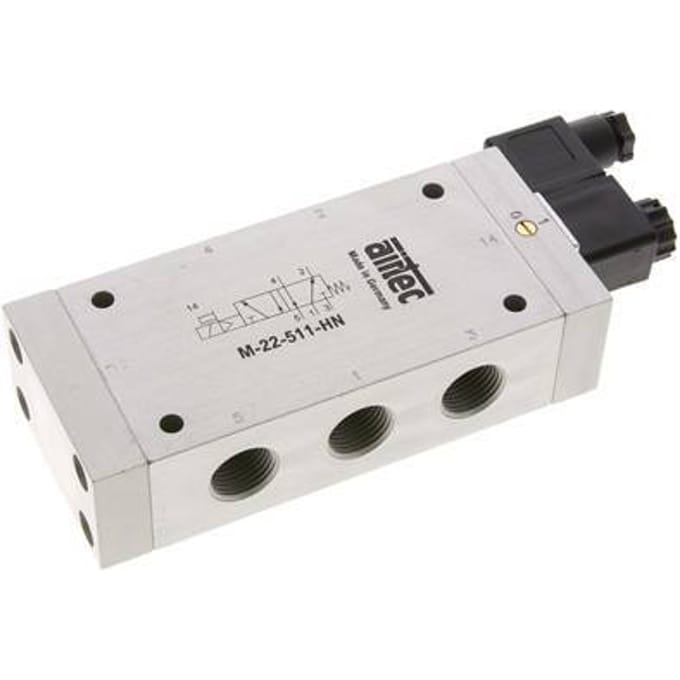 5/2 G1/2'' Magneetventiel 24V DC 2-10bar/28-140psi Airtec
