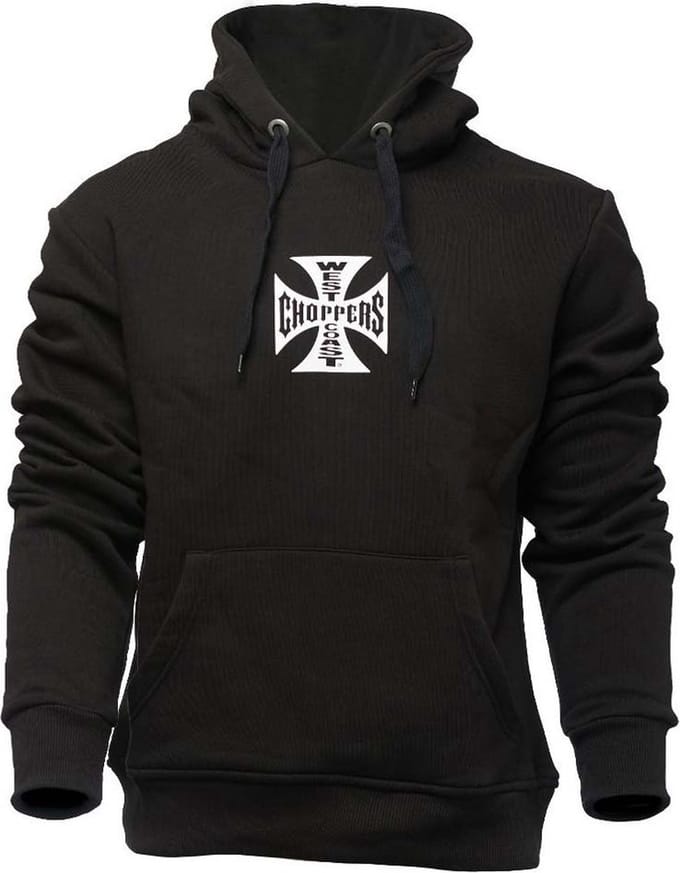 WCC West Coast Choppers Hoodie Iron Cross zwart