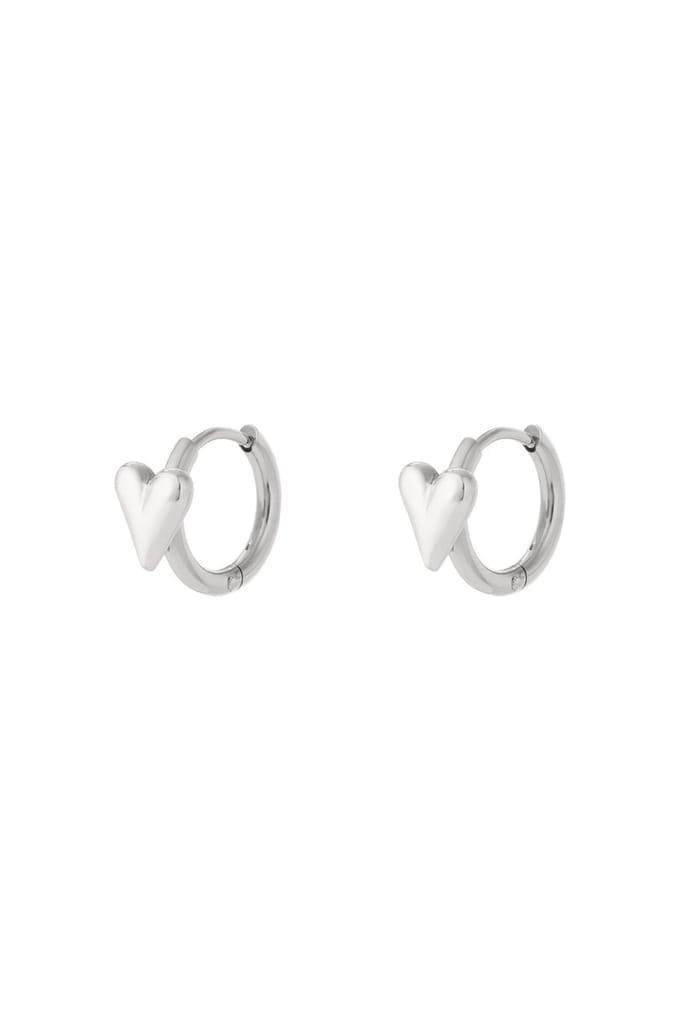Bijoutheek Oorringen Hoop Mini Hart Zilver
