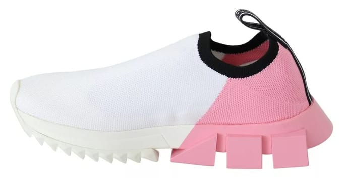 Dolce & Gabbana Roze Witte Logo Sorrento Sneakers Schoenen