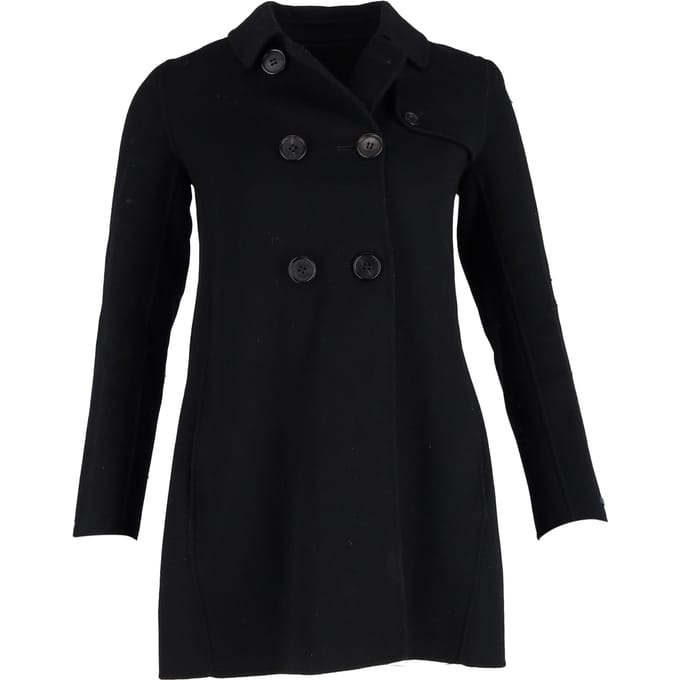 Max Mara Dubbelzijdige Peacoat in Zwart Wol
