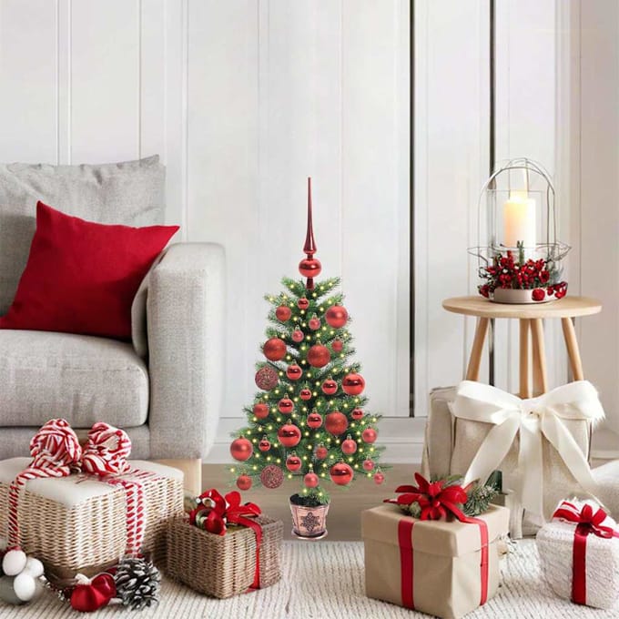 vidaXL - Kerstboom - met - 150 - LED - met - standaard - Groen - 65 - cm - PE