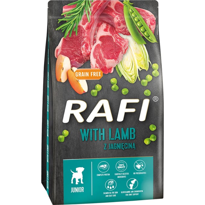 2x 10kg RAFI Junior Hondenvoer met Lam Hondenvoer Droog