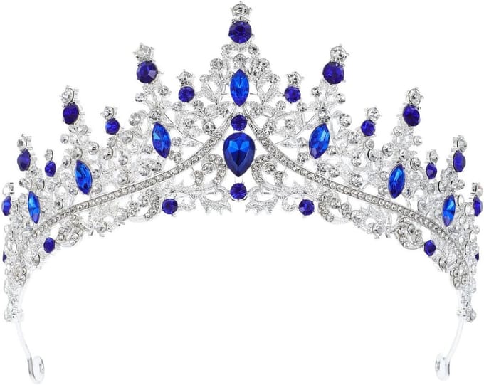 Prachtige Blauwe Strass Kroon voor Dames - Bruiloft & Galahoofdband